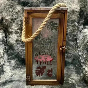 Candle Lantern Brown  wood
Lantern - Hanging
Indoor or Outdoor Wall
Lantern